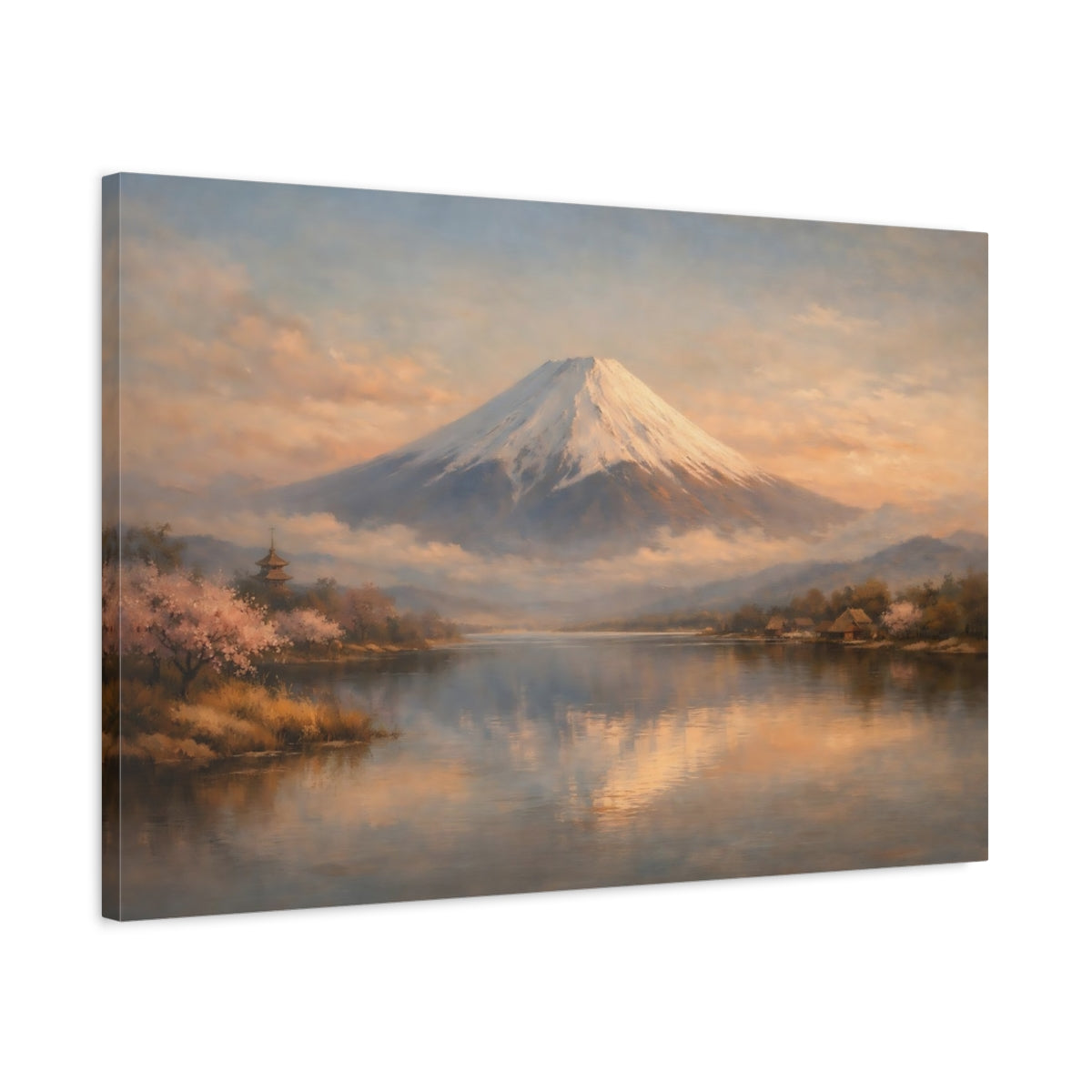 Side Mockup 2. Nature Mount Fuji Mount Fuji View shown as stretched canvas wall art