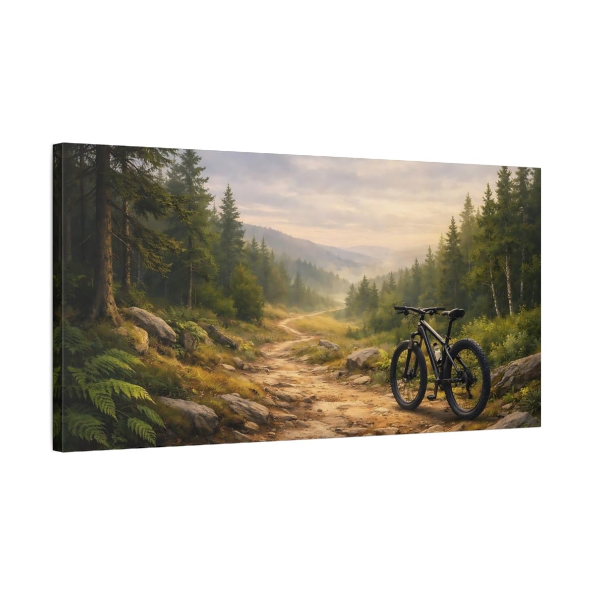 Nature Mountain Bike Forest - Canvas Wall Art Print - YesArtYes