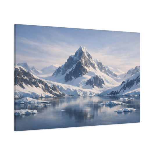 Nature Mountain Blue Winter Landscape - Canvas Wall Art Print - YesArtYes