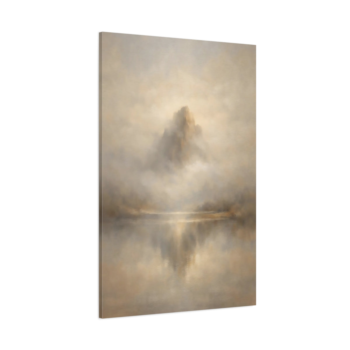 Main Mockup. Nature Mountain Brown Gold Landscape shown as stretched canvas wall art