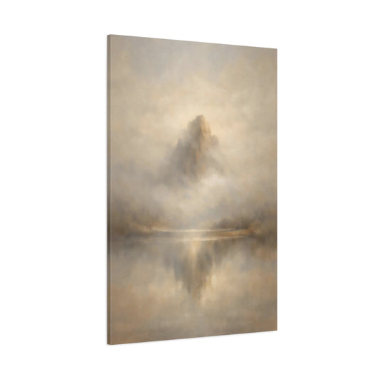 Main Mockup. Nature Mountain Brown Gold Landscape shown as stretched canvas wall art
