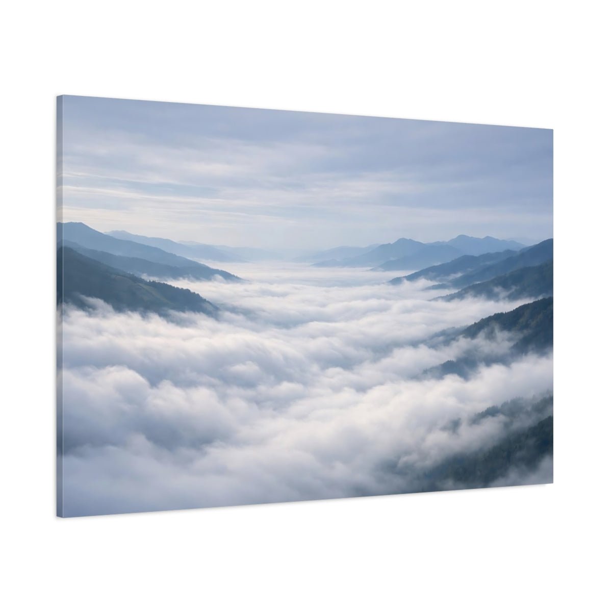 Nature Mountain Fog Misty - Canvas Wall Art Print - YesArtYes