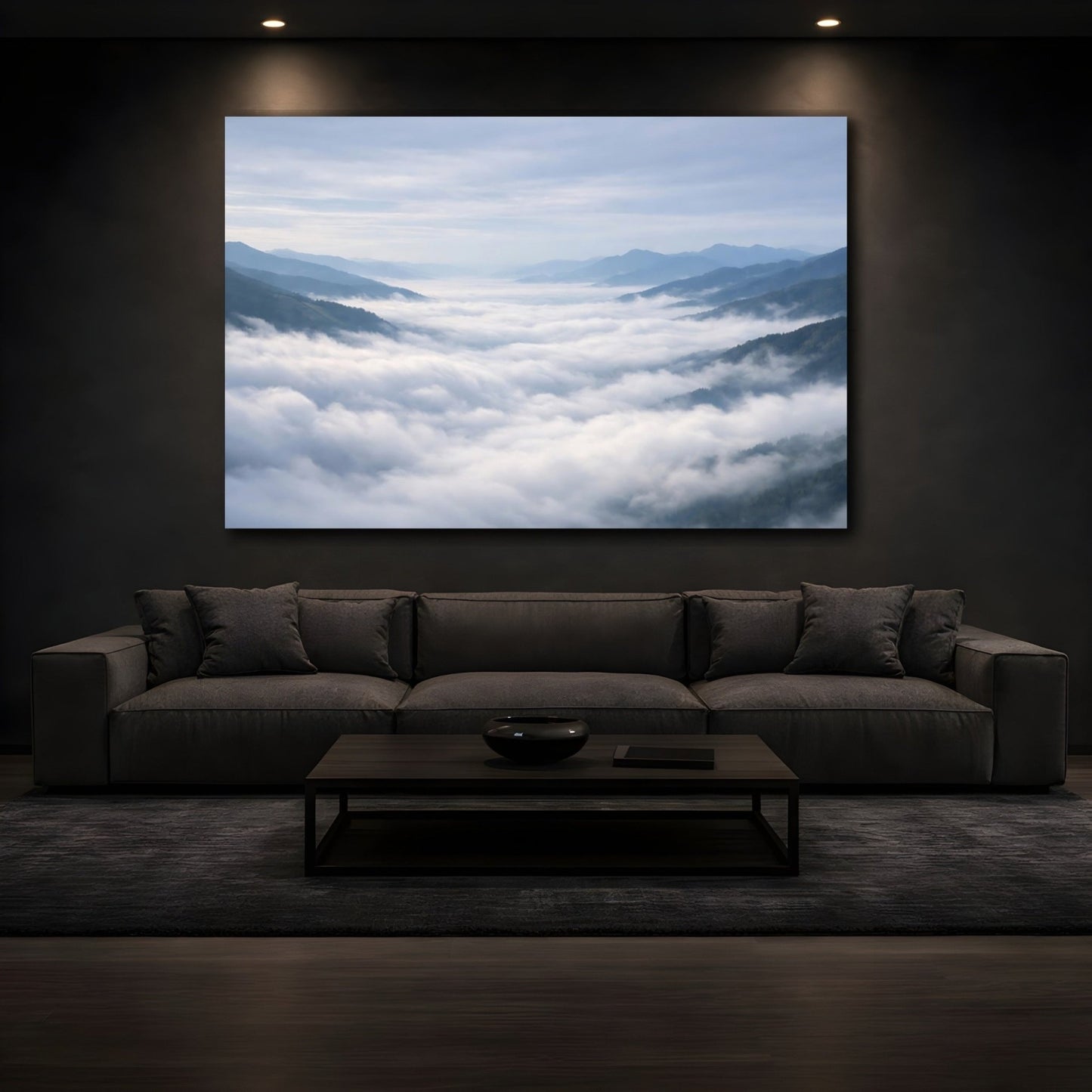 Nature Mountain Fog Misty - Canvas Wall Art Print - YesArtYes