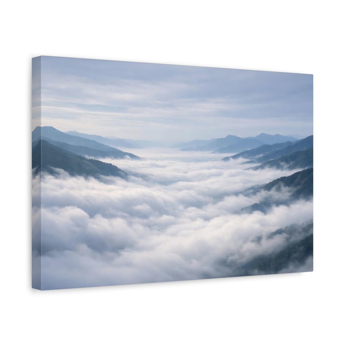 Nature Mountain Fog Misty - Canvas Wall Art Print - YesArtYes