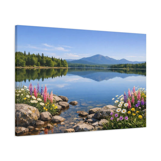 Nature Mountain Lake Colorful - Canvas Wall Art Print - YesArtYes