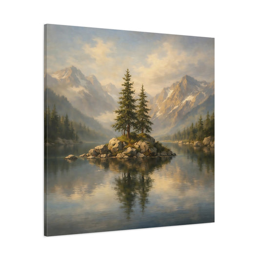 Main Mockup. Nature Mountain Lake Mountain Lake shown as stretched canvas wall art