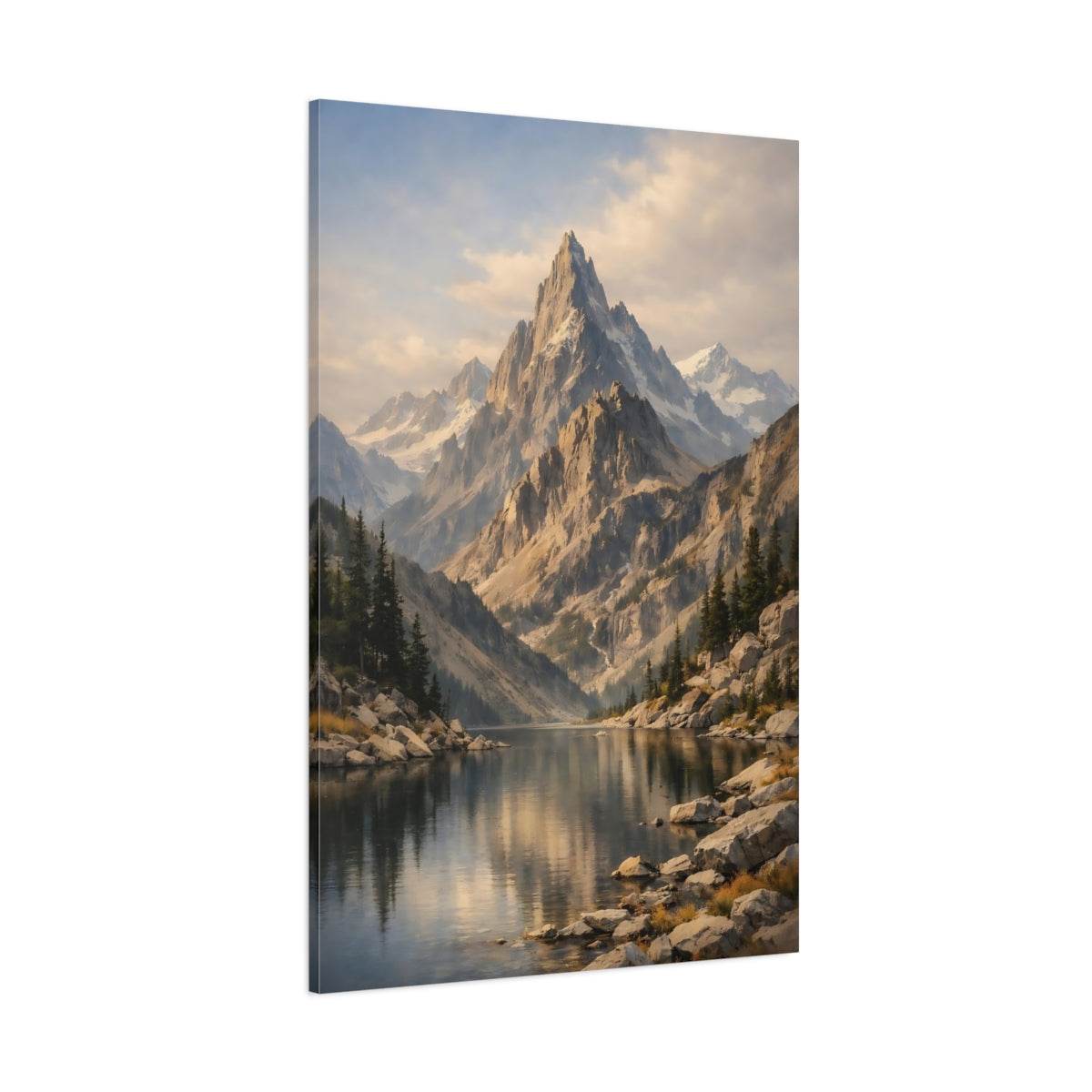 Main Mockup. Nature Mountain Lake Mountain Lake Landscape shown as stretched canvas wall art