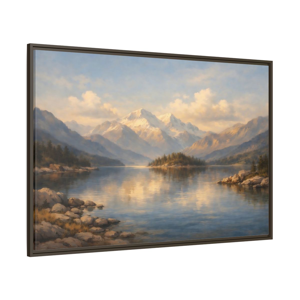 Main Mockup. Nature Mountain Lake Mountain Lake Landscape shown as stretched canvas wall art