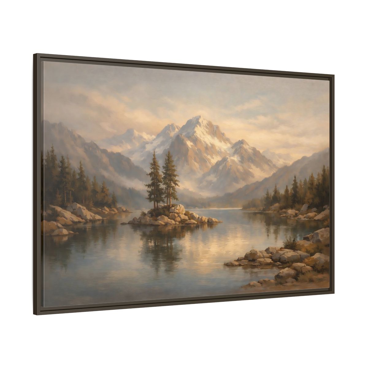 Main Mockup. Nature Mountain Lake Mountain Lake Landscape shown as stretched canvas wall art