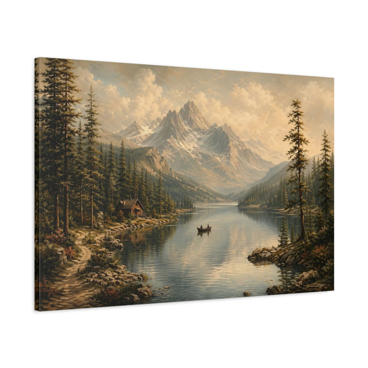 Main Mockup. Nature Mountain Lake Mountain Lake Landscape shown as stretched canvas wall art
