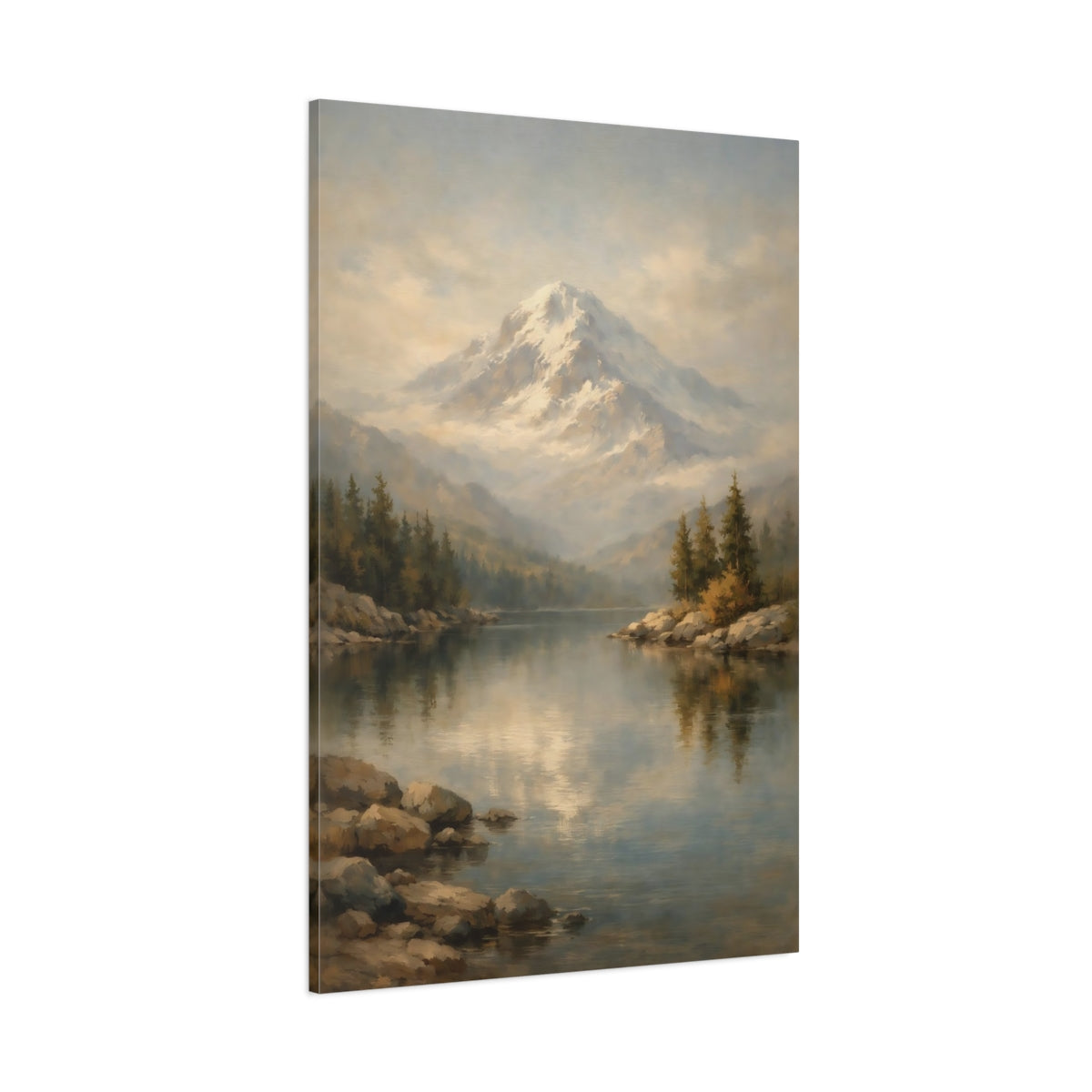 Main Mockup. Nature Mountain Lake Mountain Lake Landscape shown as stretched canvas wall art
