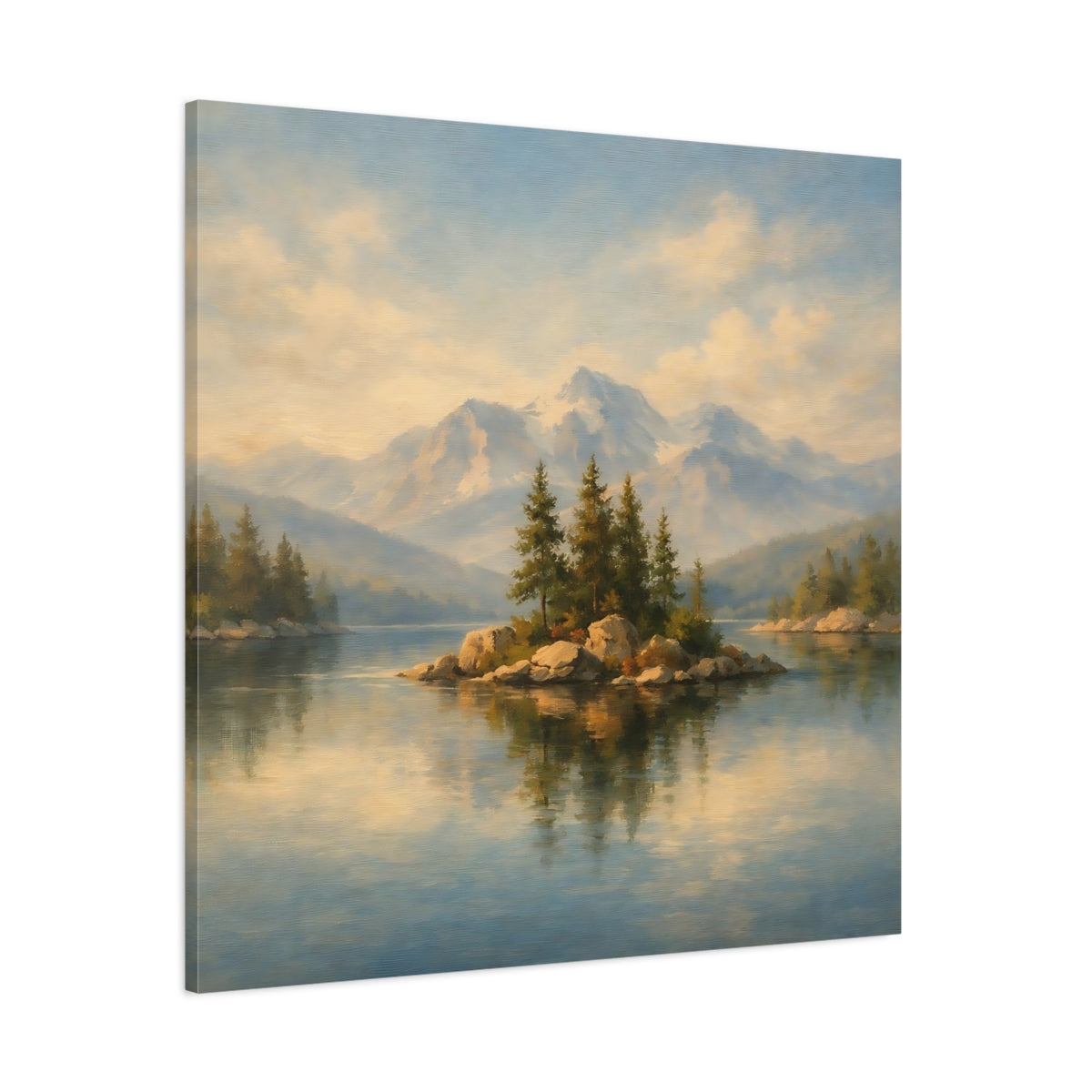 Main Mockup. Nature Mountain Lake Mountain Lake Landscape shown as stretched canvas wall art