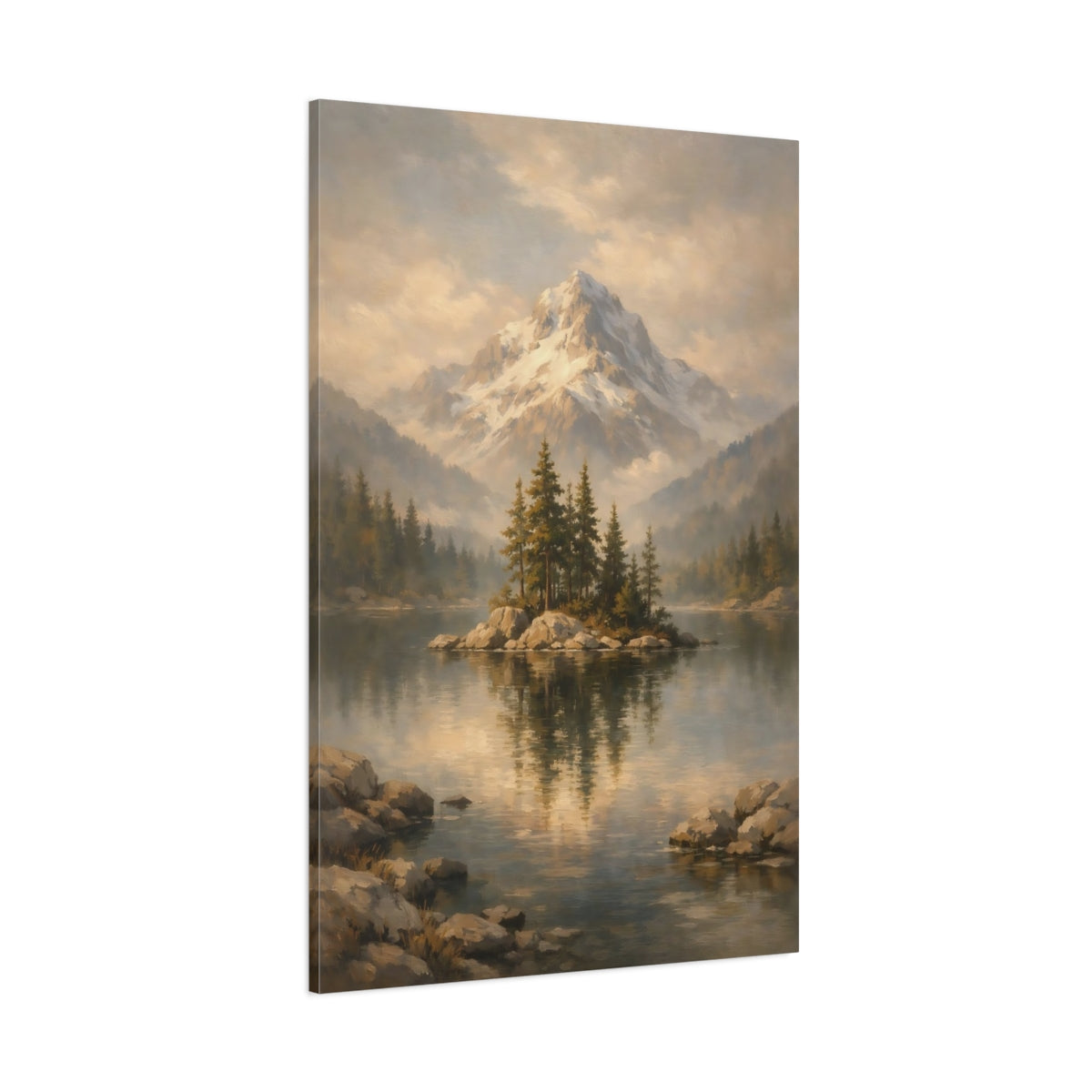 Main Mockup. Nature Mountain Lake Mountain Lake Landscape shown as stretched canvas wall art