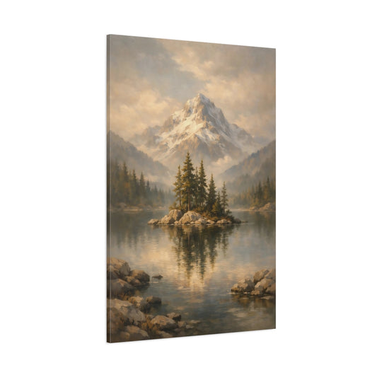 Main Mockup. Nature Mountain Lake Mountain Lake Landscape shown as stretched canvas wall art