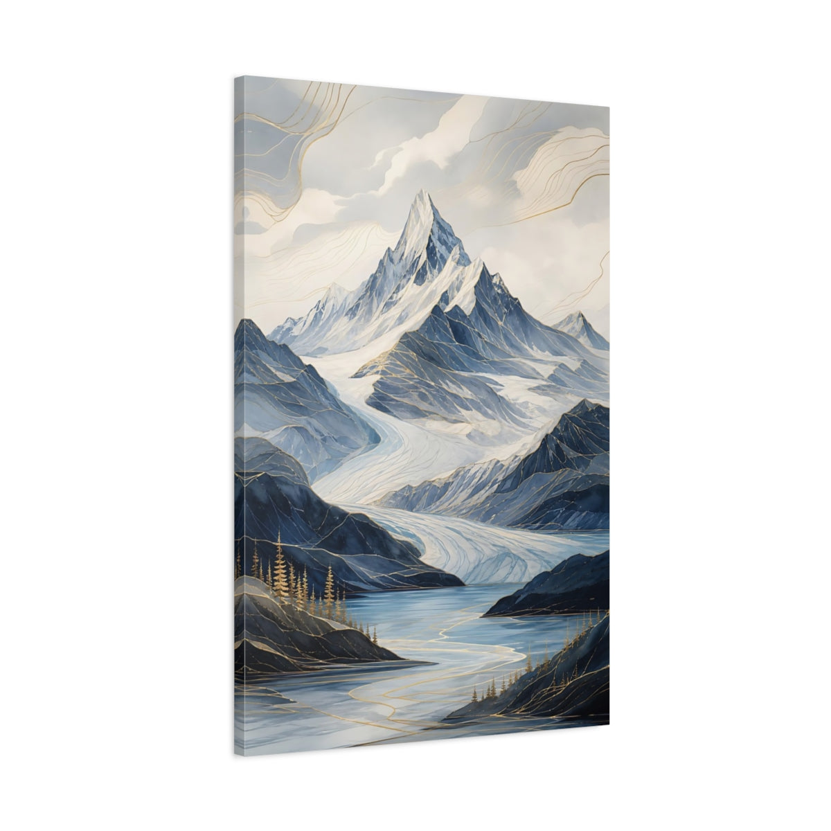 Main Mockup. Nature Mountain Landscape Blue Mountain Landscape shown as stretched canvas wall art