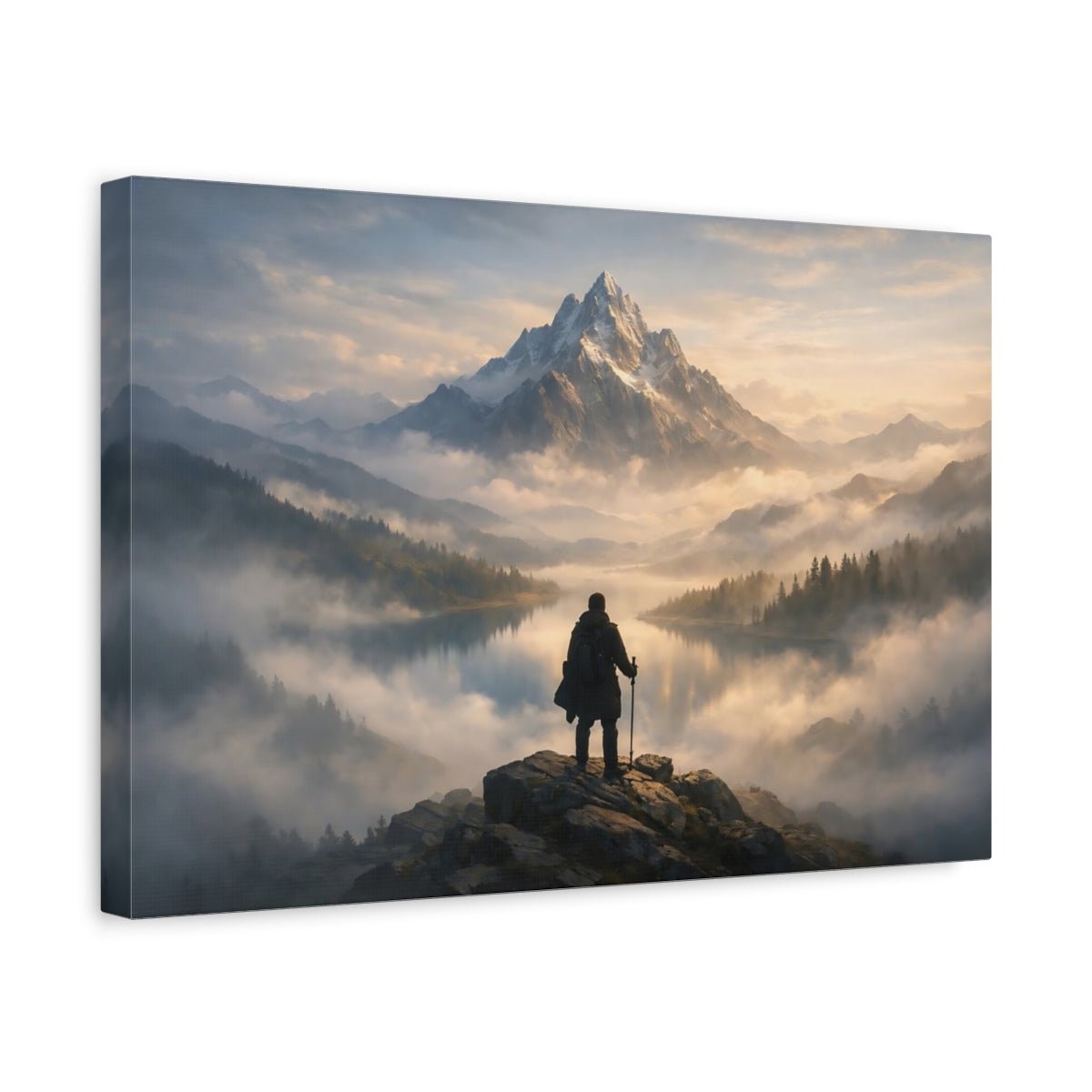 Nature Mountain Landscape Golden Hour - Canvas Wall Art Print - YesArtYes