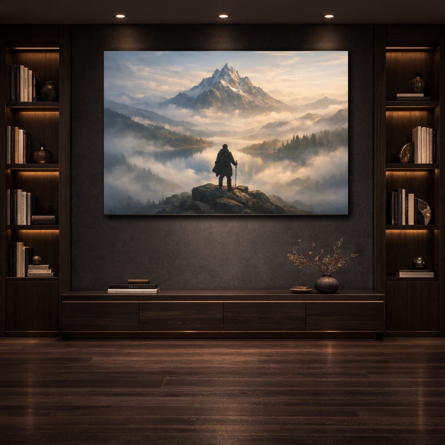 Nature Mountain Landscape Golden Hour - Canvas Wall Art Print - YesArtYes