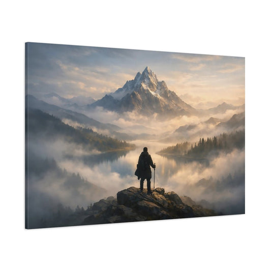 Nature Mountain Landscape Golden Hour - Canvas Wall Art Print - YesArtYes