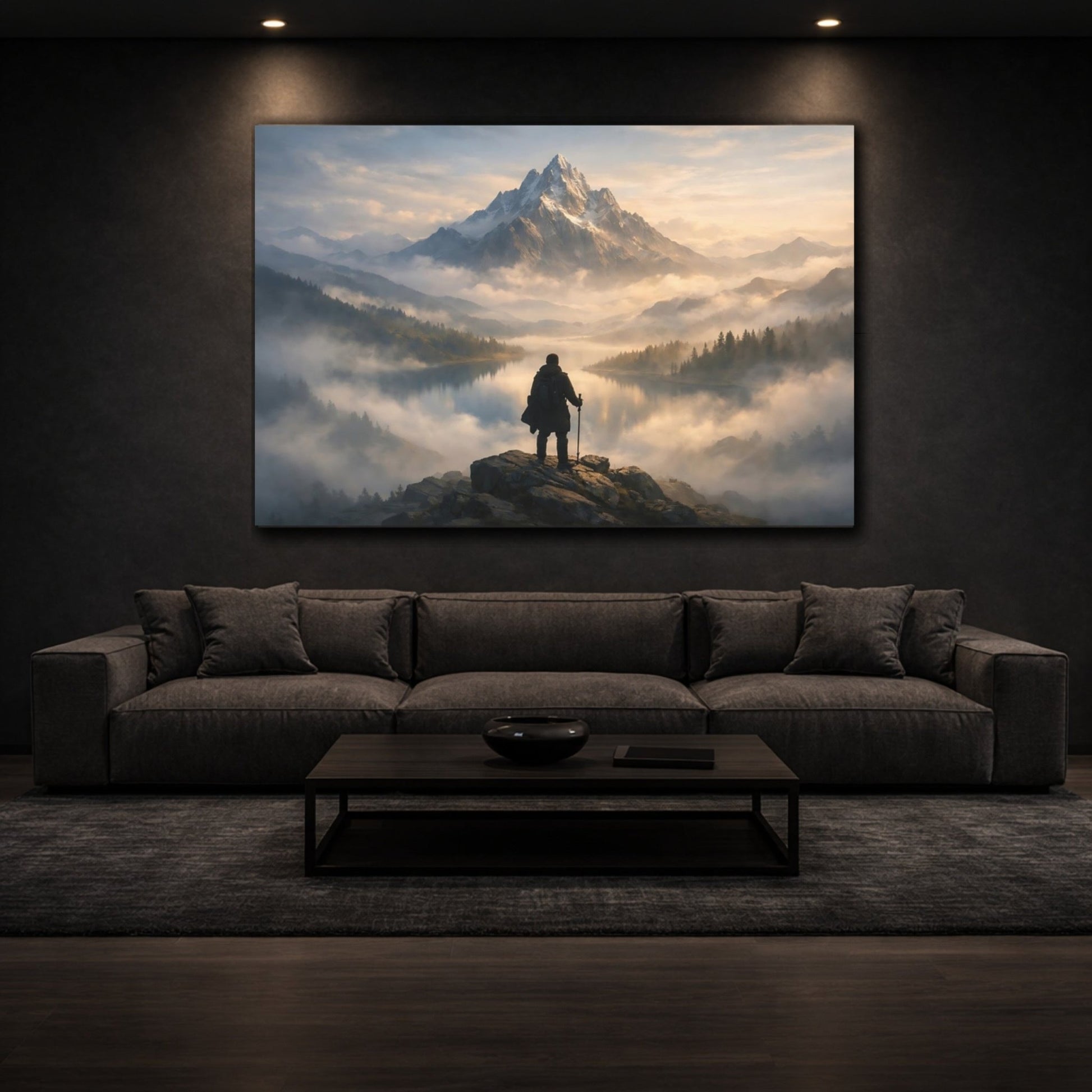 Nature Mountain Landscape Golden Hour - Canvas Wall Art Print - YesArtYes