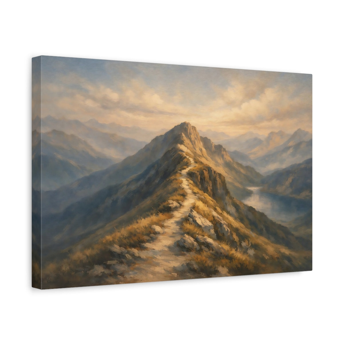 Side Mockup 4. Nature Mountain Path Mountain Landscape shown as stretched canvas wall art