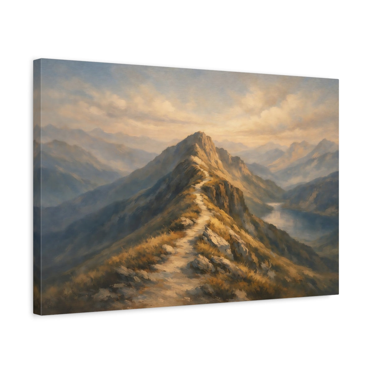 Side Mockup 3. Nature Mountain Path Mountain Landscape shown as stretched canvas wall art