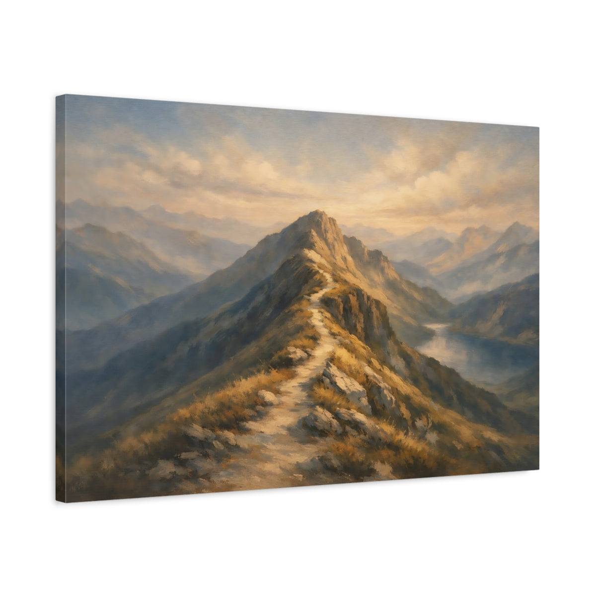 Side Mockup 2. Nature Mountain Path Mountain Landscape shown as stretched canvas wall art