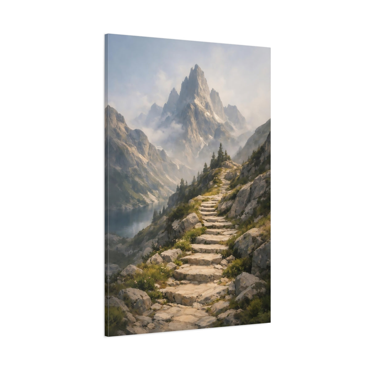 Main Mockup. Nature Mountain Path Mountain Landscape shown as stretched canvas wall art
