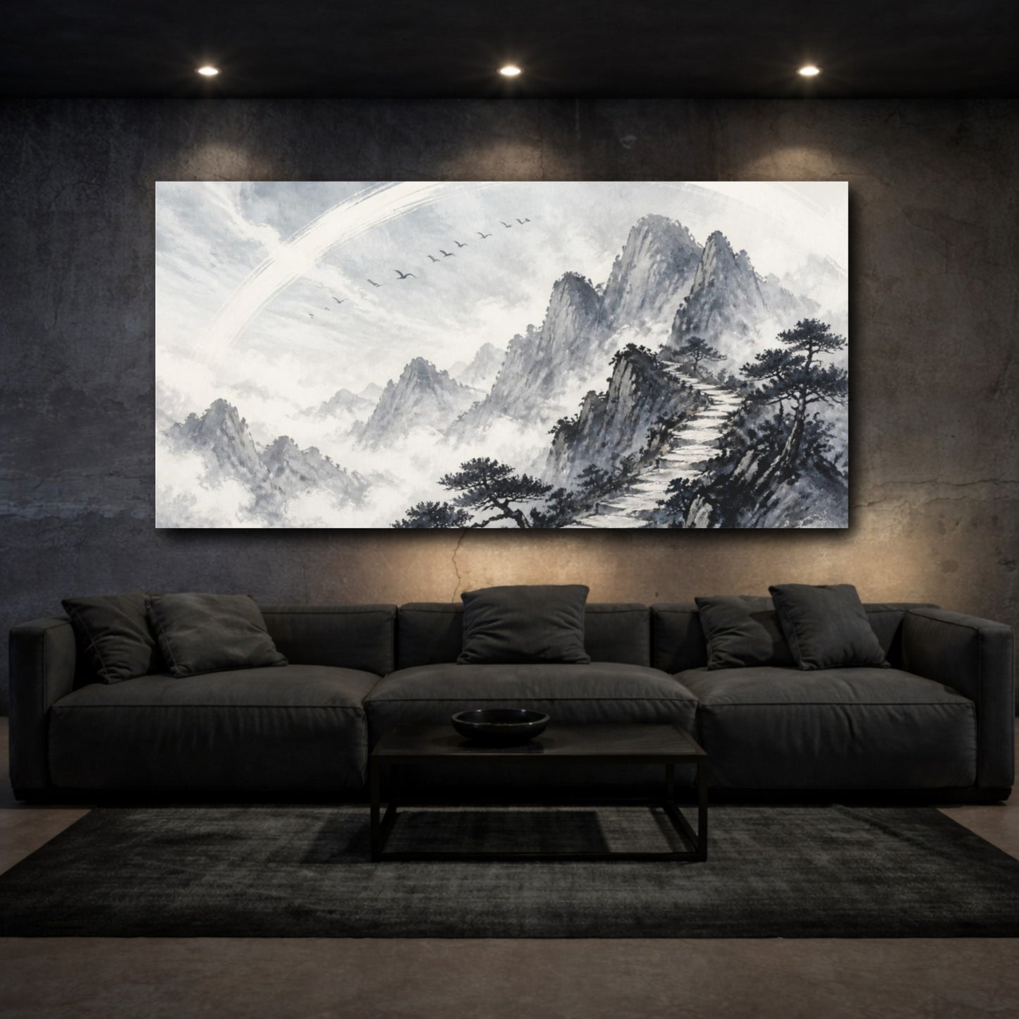 Mockup 3. Nature Mountain Path shown as canvas print