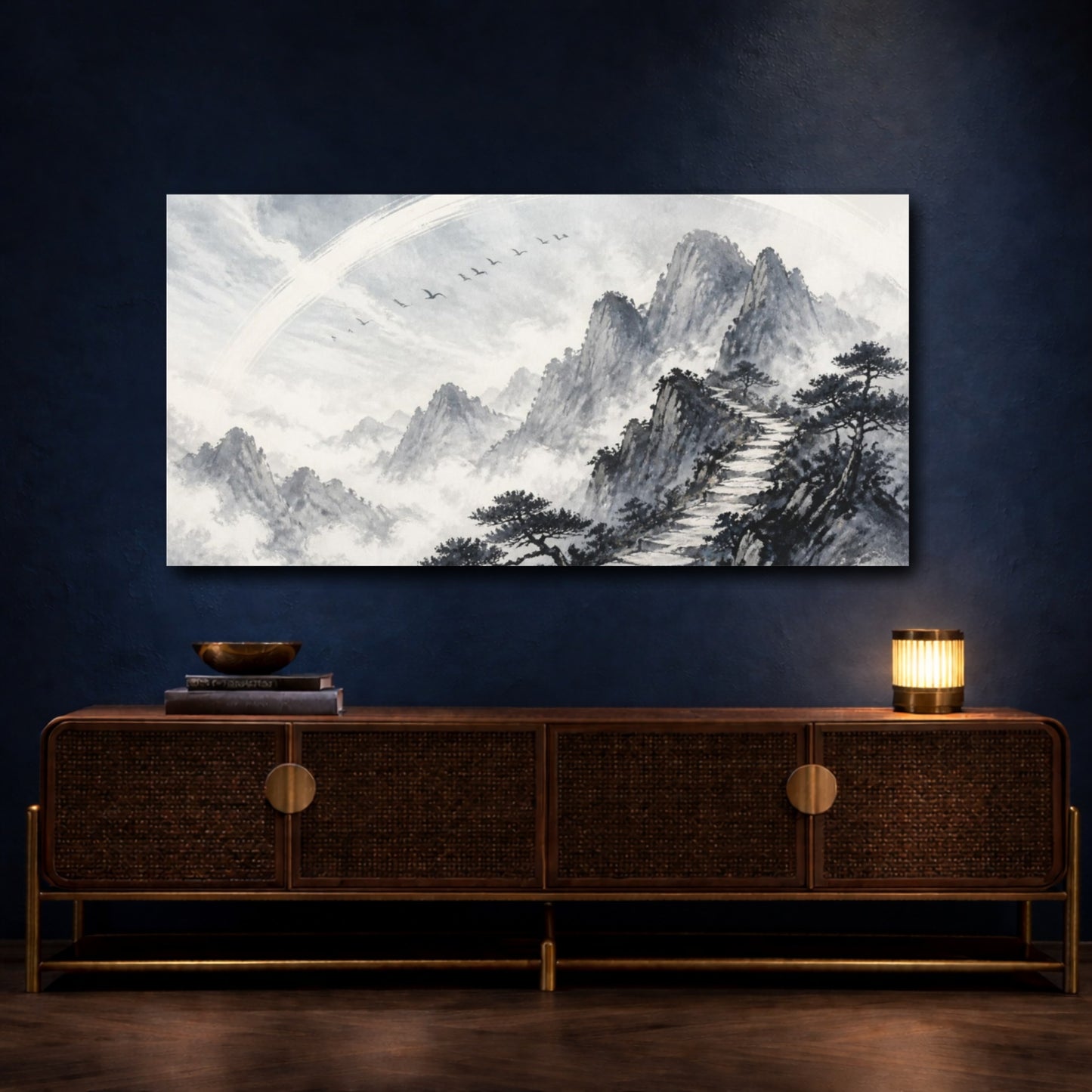 Mockup 4. Nature Mountain Path shown as canvas print