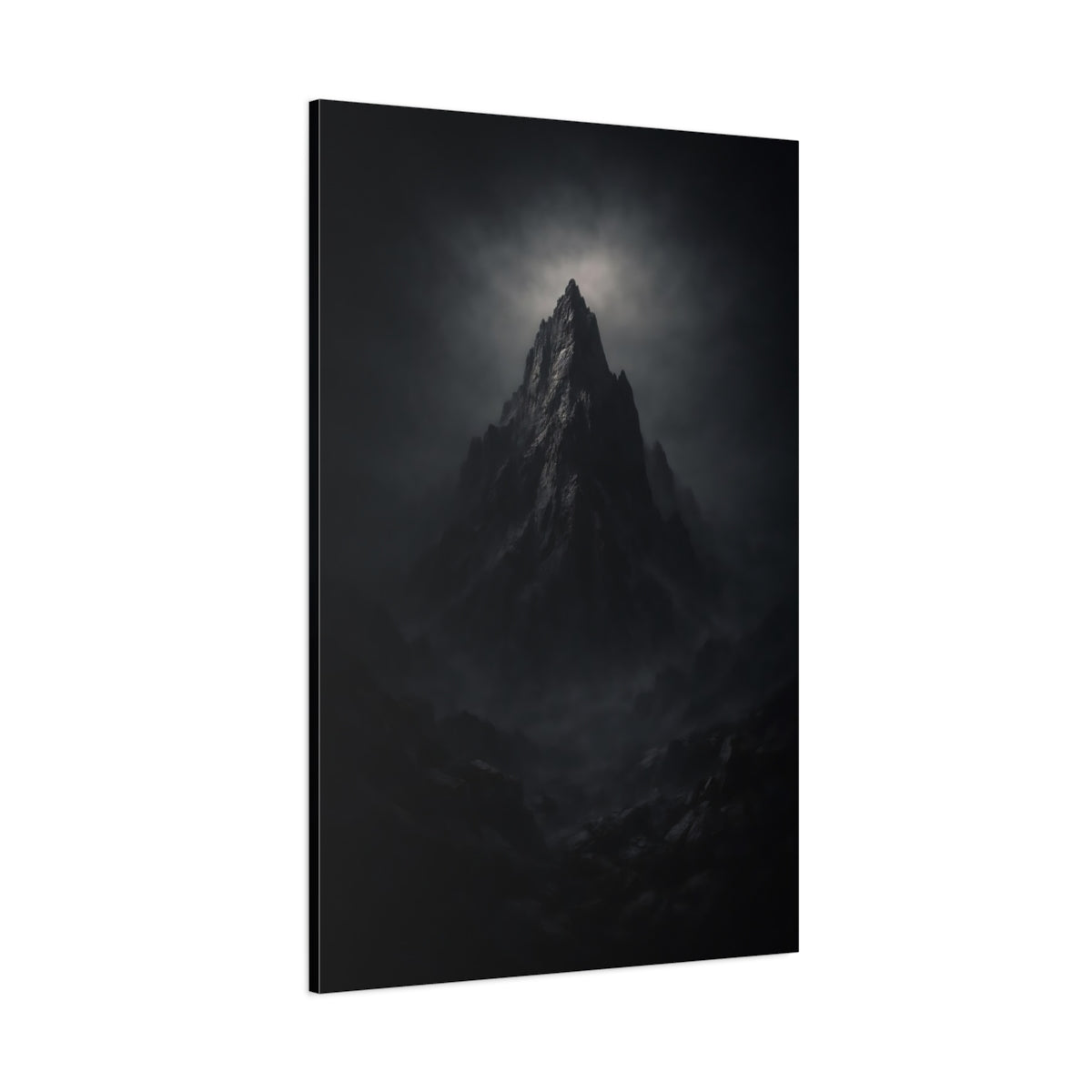 Nature Mountain Peak Dark Mountain shown as stretched canvas wall art