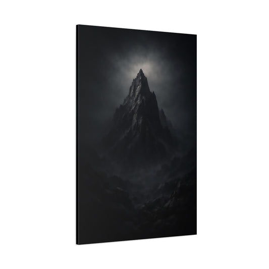 Nature Mountain Peak Dark Mountain shown as stretched canvas wall art