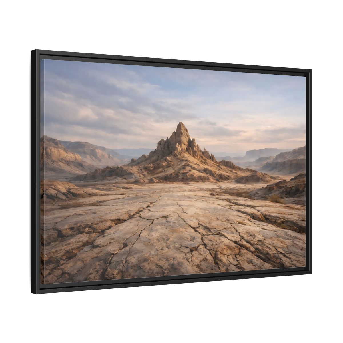 Side Mockup 13. Nature Mountain Peak Desert Landscape shown as stretched canvas wall art