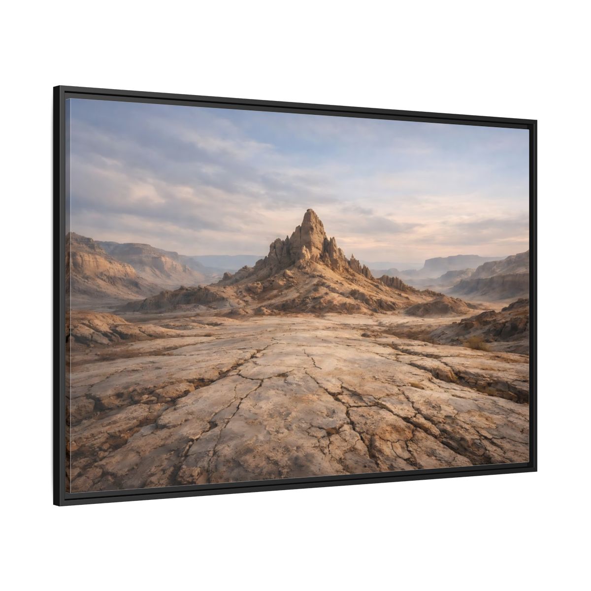 Side Mockup 12. Nature Mountain Peak Desert Landscape shown as stretched canvas wall art