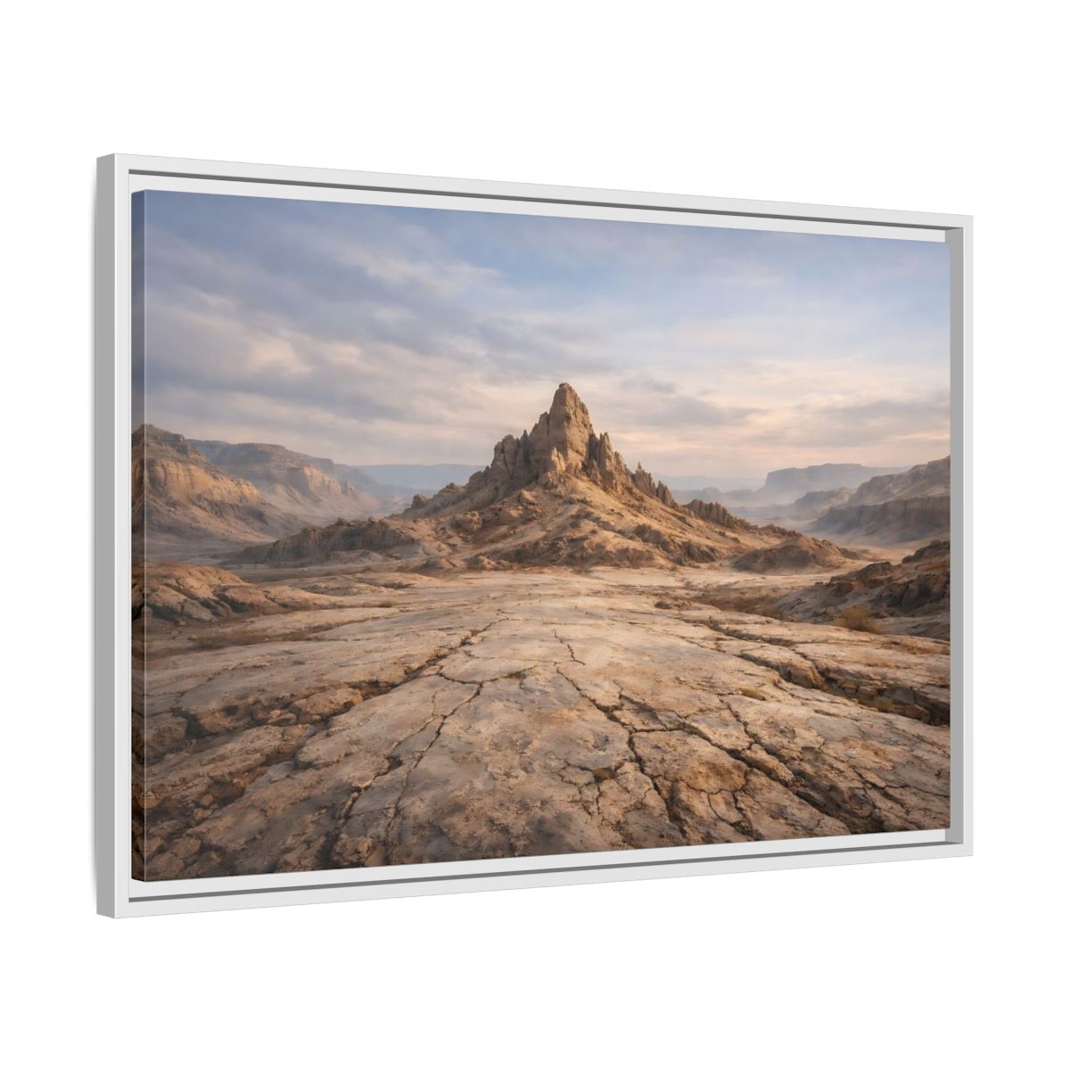 Side Mockup 10. Nature Mountain Peak Desert Landscape shown as stretched canvas wall art