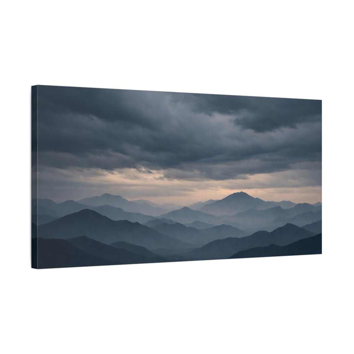 Nature Mountain Range Blue Grey - Canvas Wall Art Print - YesArtYes