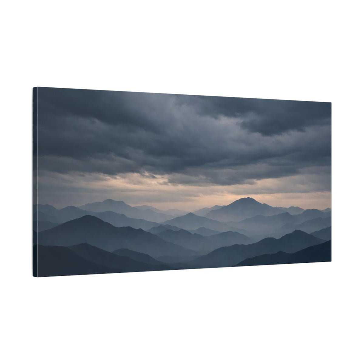 Nature Mountain Range Blue Grey - Canvas Wall Art Print - YesArtYes