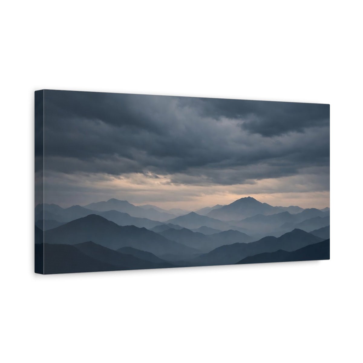 Nature Mountain Range Blue Grey - Canvas Wall Art Print - YesArtYes