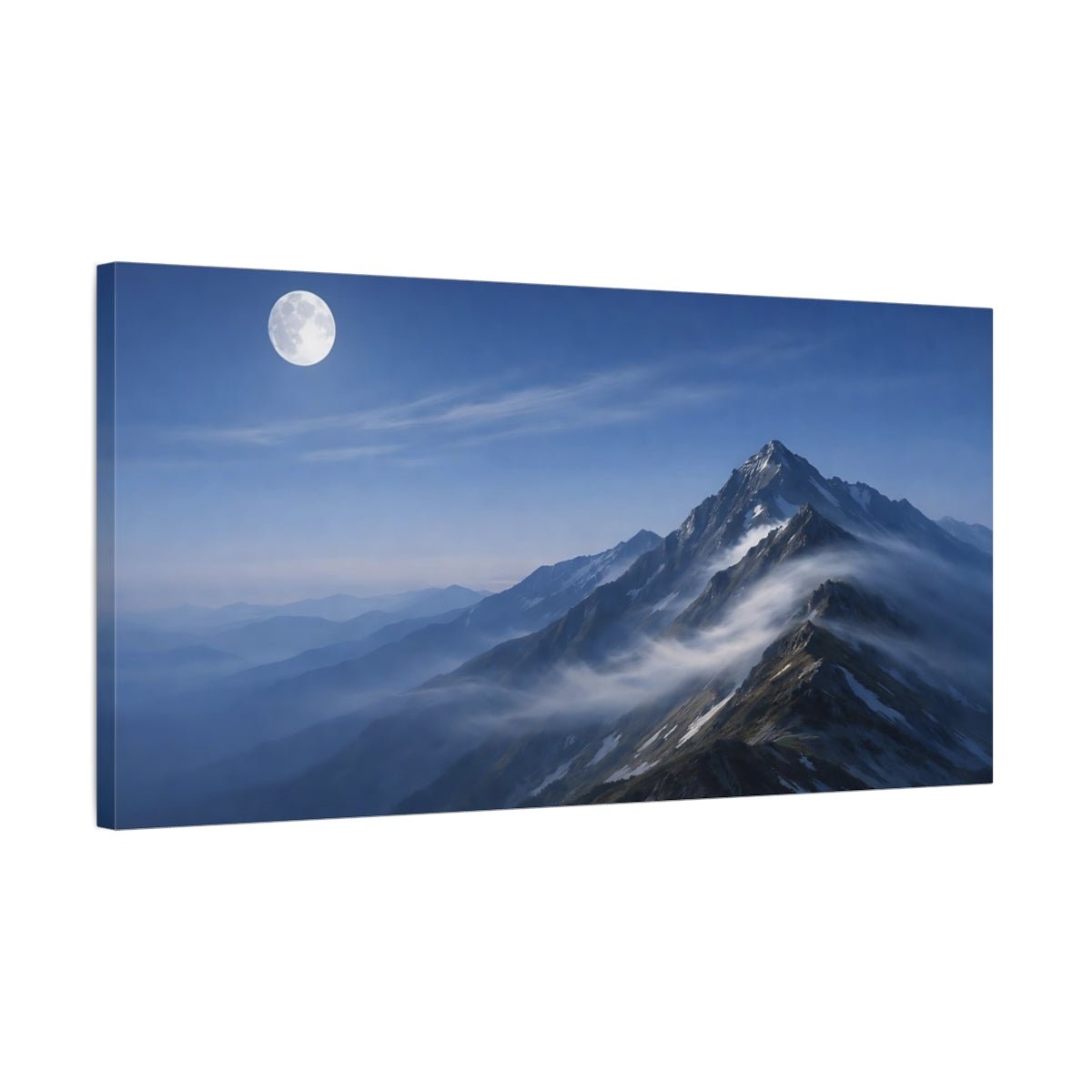 Nature Mountain Range Blue Landscape - Canvas Wall Art Print - YesArtYes