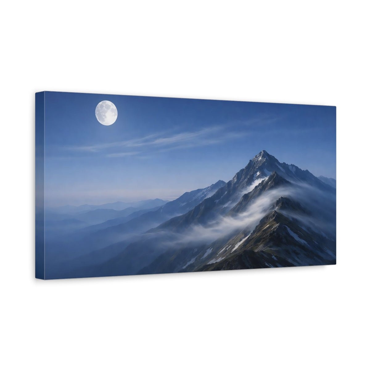 Nature Mountain Range Blue Landscape - Canvas Wall Art Print - YesArtYes