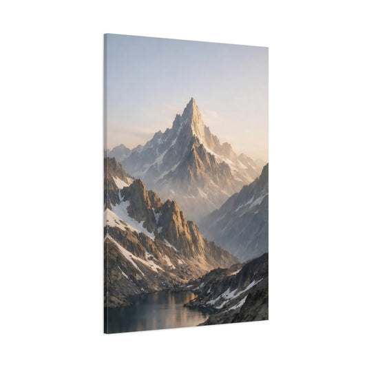 Main Mockup. Nature Mountain Range Golden Mountain shown as stretched canvas wall art