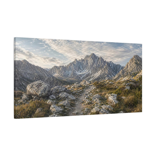 Main Mockup. Nature Mountain Range Mountain Path shown as stretched canvas wall art