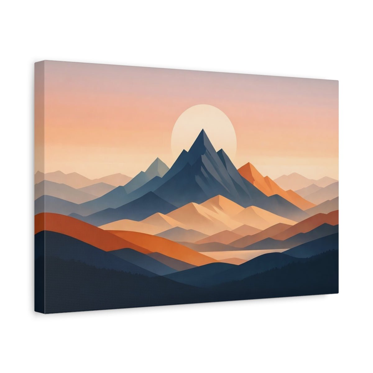 Nature Mountain Range Sunset - Canvas Wall Art Print - YesArtYes