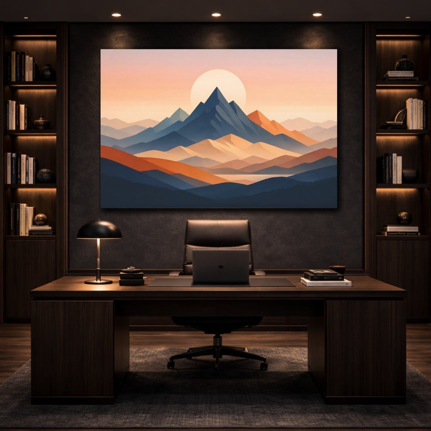 Nature Mountain Range Sunset - Canvas Wall Art Print - YesArtYes