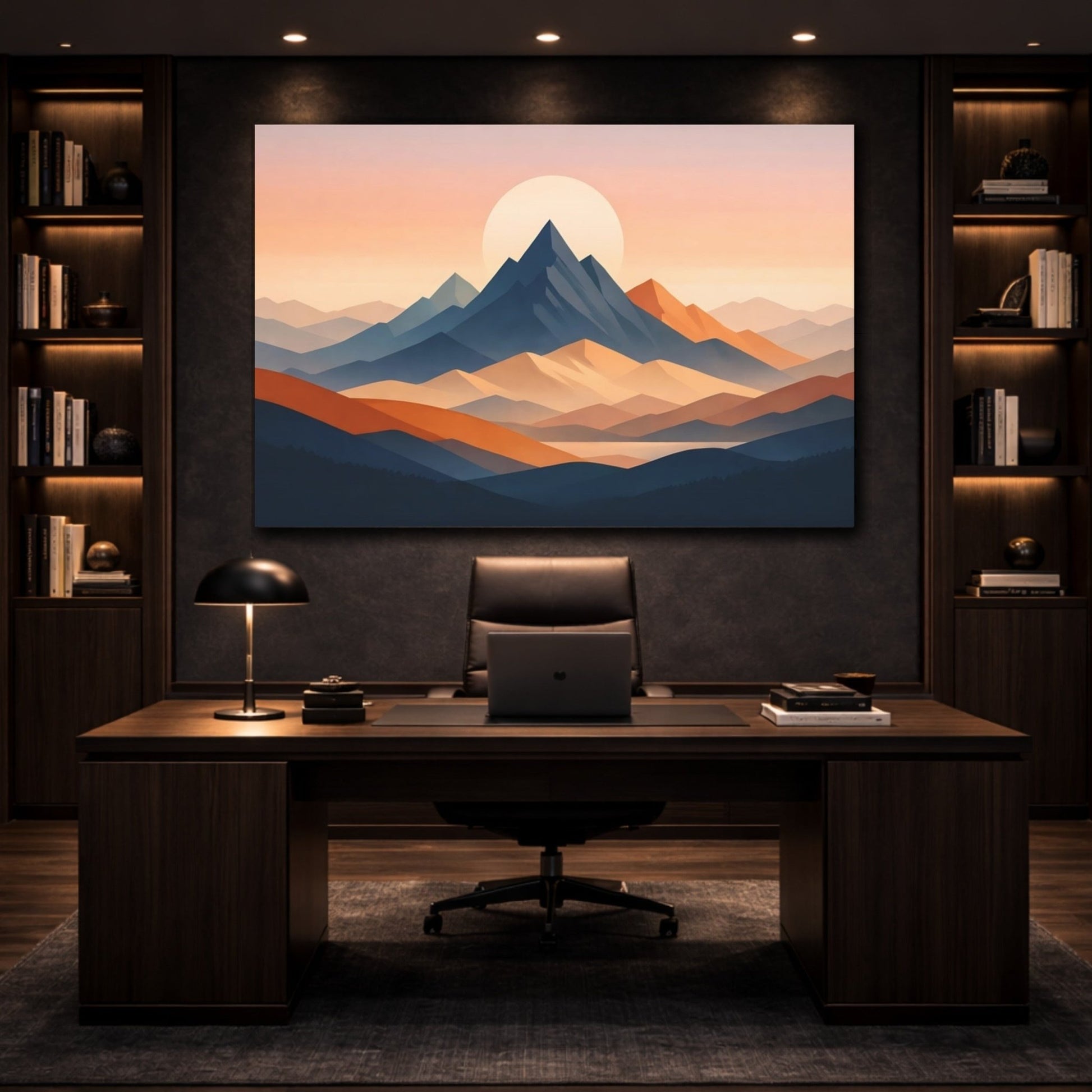 Nature Mountain Range Sunset - Canvas Wall Art Print - YesArtYes