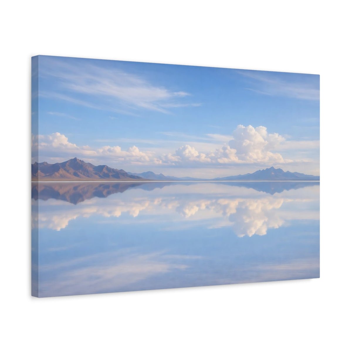 Nature Mountain Reflection Blue Landscape - Canvas Wall Art Print - YesArtYes