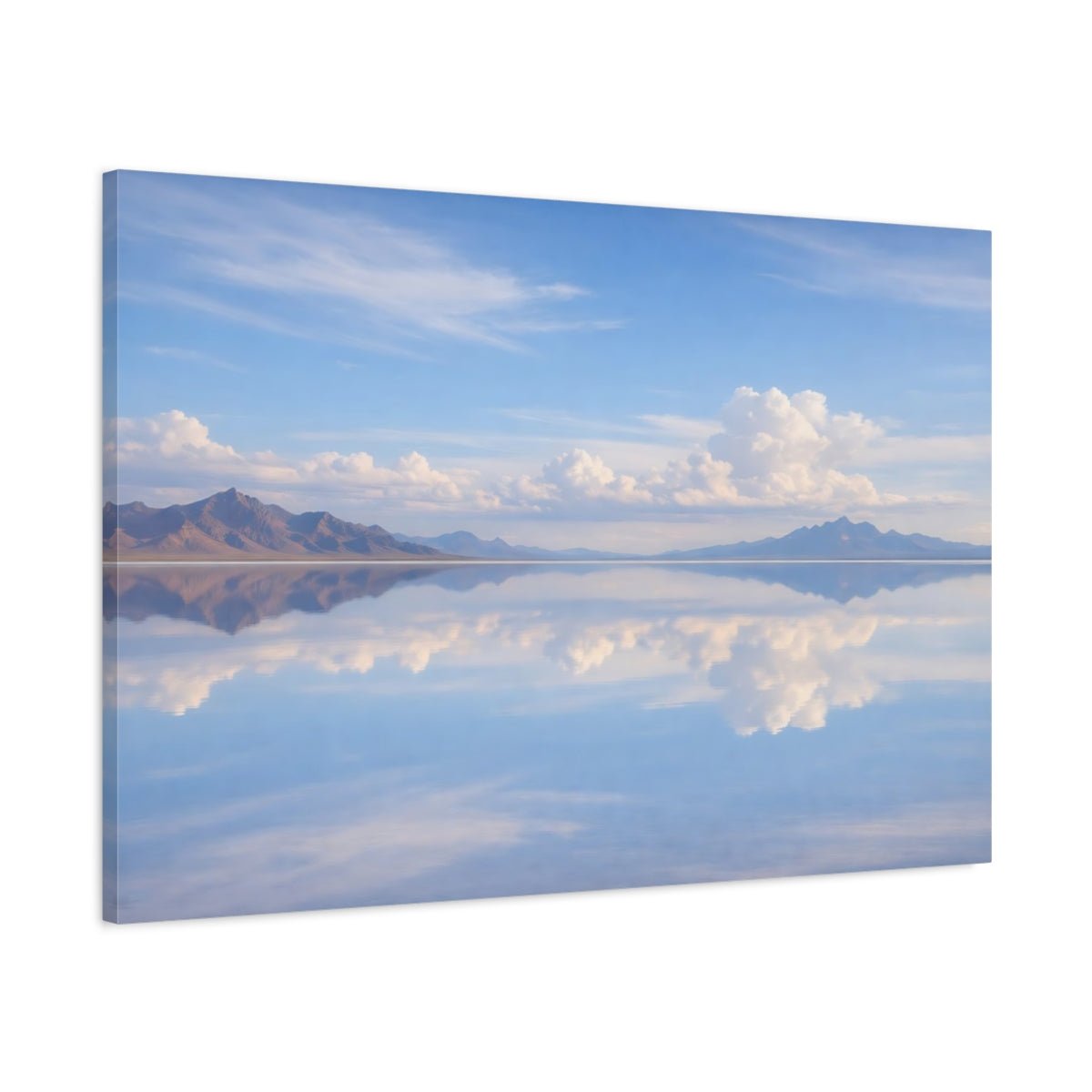Nature Mountain Reflection Blue Landscape - Canvas Wall Art Print - YesArtYes
