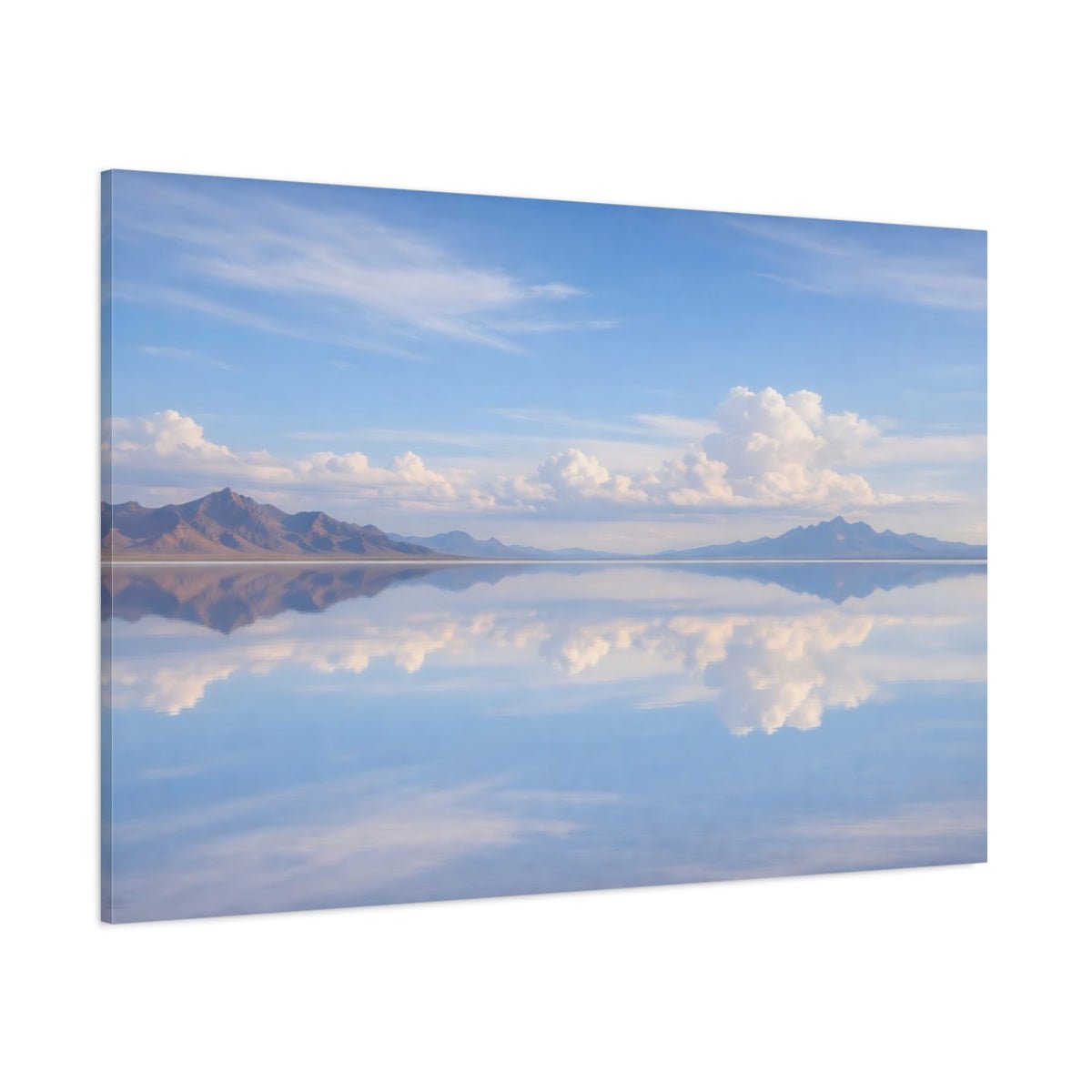 Nature Mountain Reflection Blue Landscape - Canvas Wall Art Print - YesArtYes