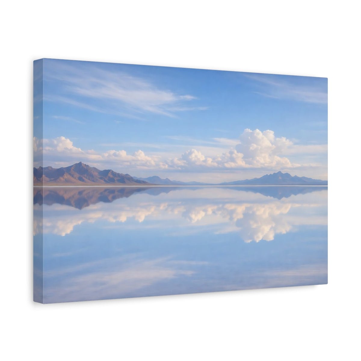 Nature Mountain Reflection Blue Landscape - Canvas Wall Art Print - YesArtYes