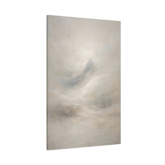 Main Mockup. Nature Mountain Subtle Mountain Fog shown as stretched canvas wall art