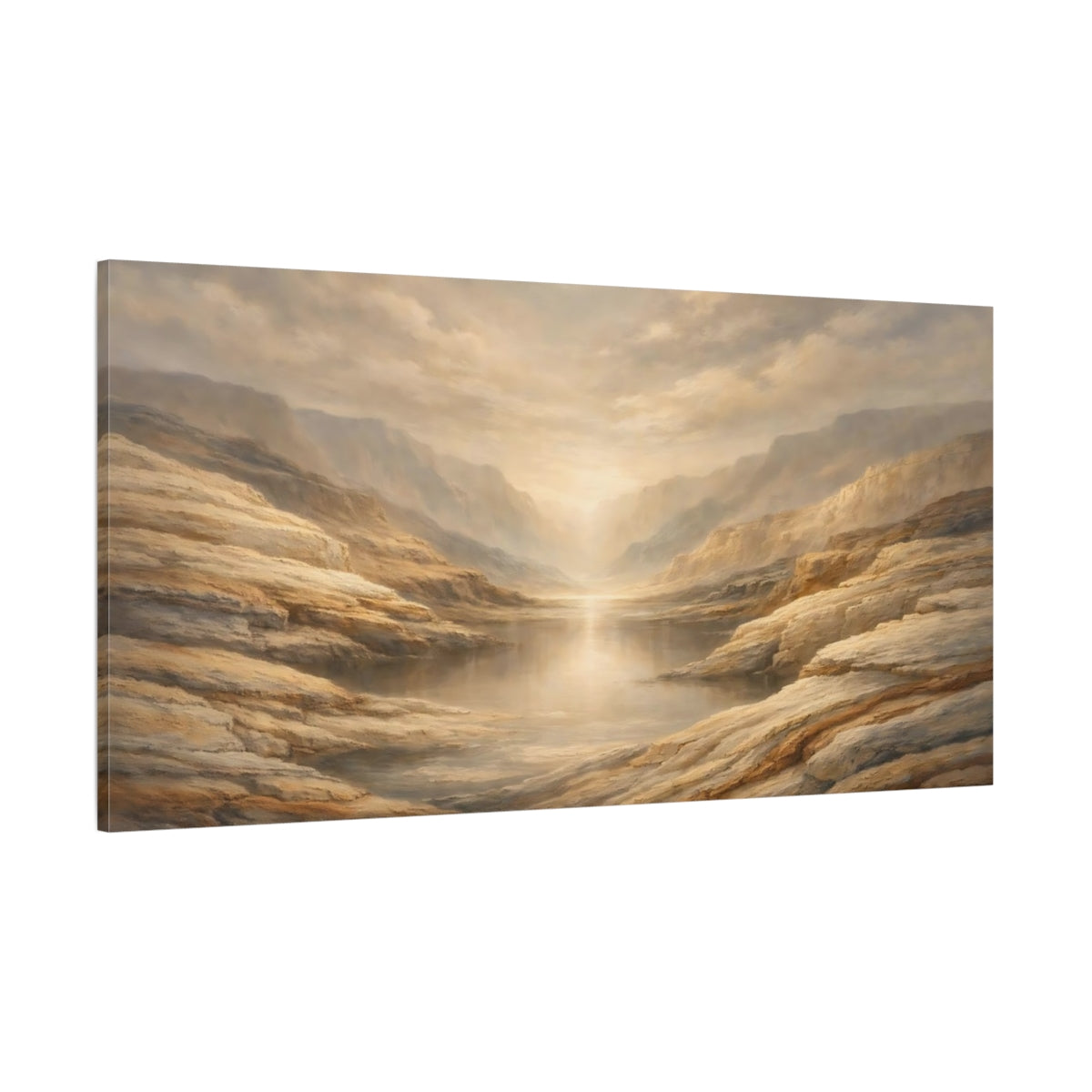 Main Mockup. Nature Mountain Valley Earthy Landscape shown as stretched canvas wall art